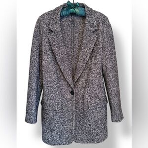 Massimo Dutti Women’s Small Coat Blazer Wool Cotton Blend Notch Collar Tweed